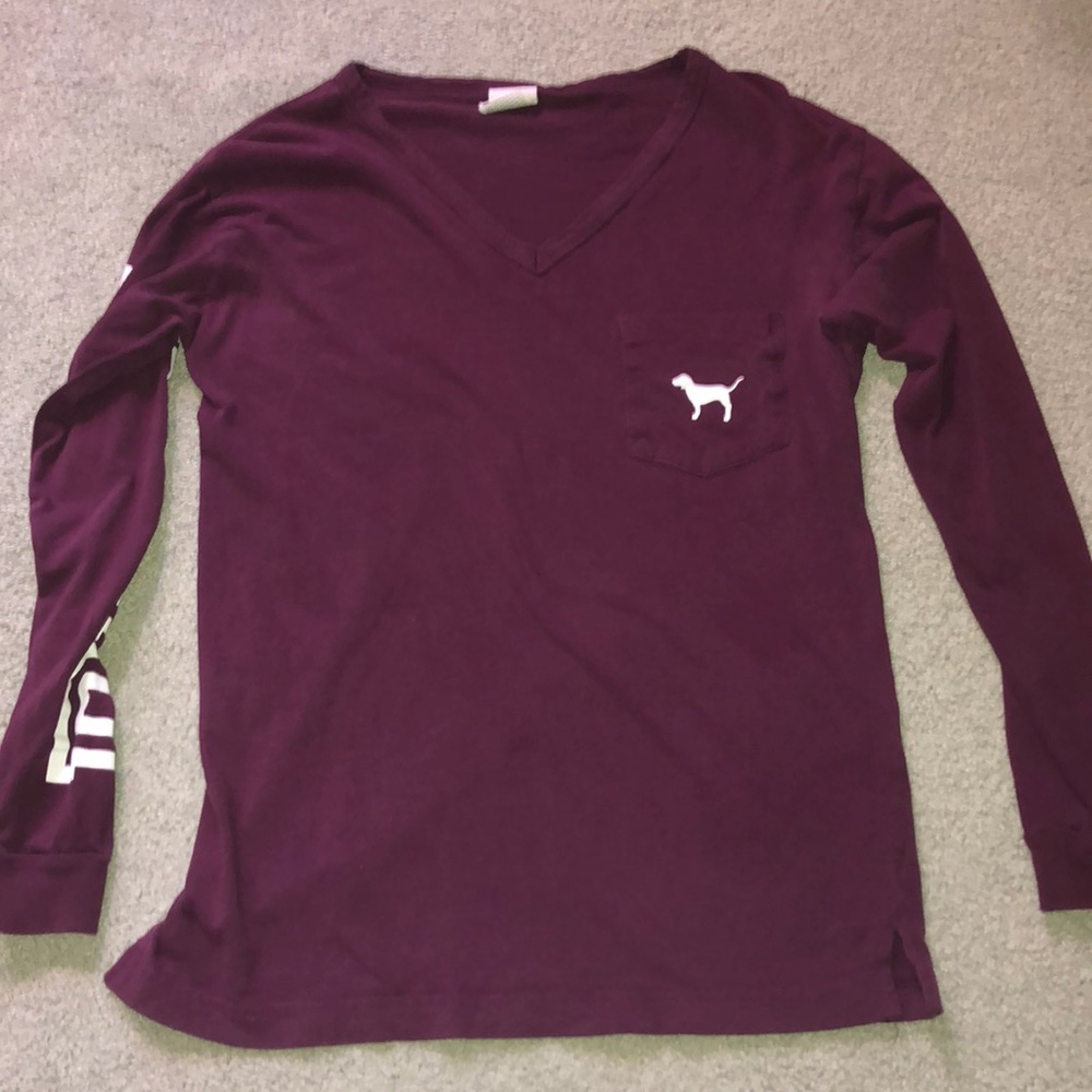 PINK long sleeve v-neck